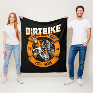 Add Name Change Year Dirt Bike Champions Cup Fleece Blanket