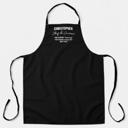 Add Name, Chef de Cuisine, Black and White Apron