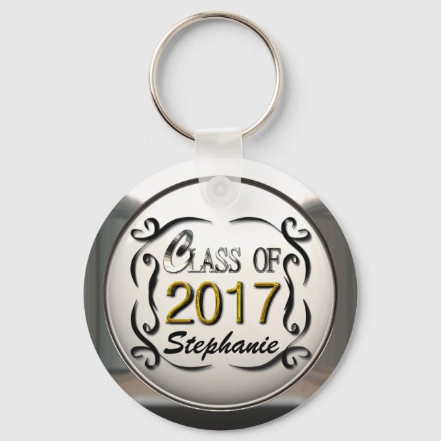 Add Name Class Of 2017 Graduation Keychain (Front)