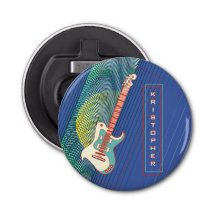   Add Name Cool Modern Teal & Blue Electric Guitar