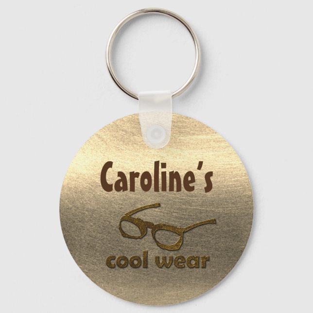 Add Name Cool Wear Glossy Look Key Ring (Front)