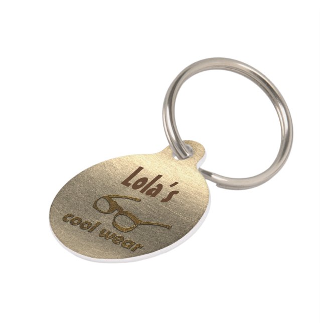 Add Name Cool Wear Glossy Look Pet Tag (Side)