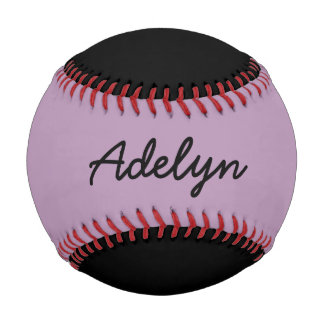 Add Name Custom Black and Lavender Baseball