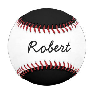 Add Name Custom Black and White Baseball