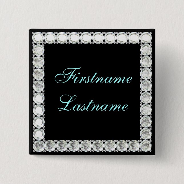 Add name-customisable diamond 15 cm square badge (Front)