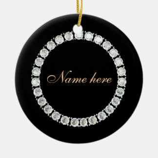 Add name-customisable diamond ceramic tree decoration