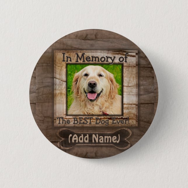 Add Name | Dog Memorial 6 Cm Round Badge (Front)