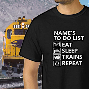 Add Name Eat Sleep Train Repeat Steam Train        T-Shirt