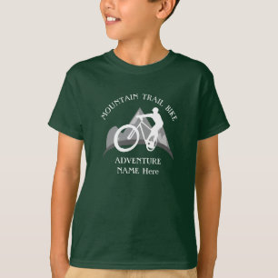 Add Name Edit ALL Text Mountain Trail Bike Greys - T-Shirt