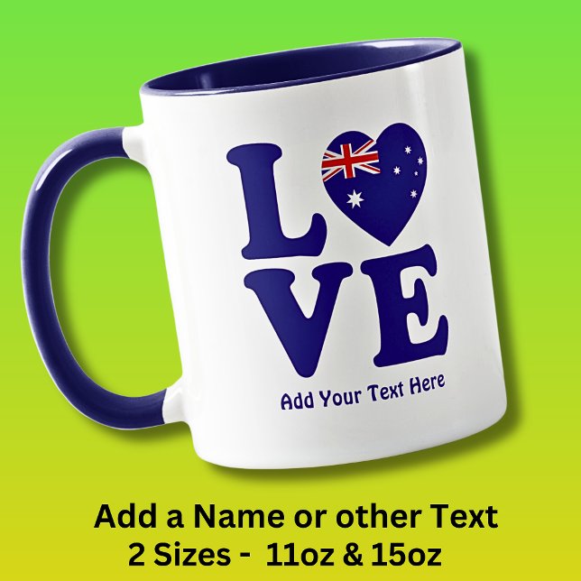 Add Name Edit Text - Blue Love Australian Flag Mug (Creator Uploaded)