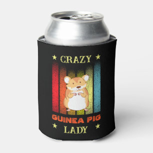 Add Name Edit Text Crazy Guinea Pig Lady Can Cooler