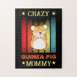Add Name Edit Text Crazy Guinea Pig Lady Mom  Jigsaw Puzzle