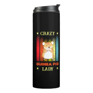 Add Name Edit Text Crazy Guinea Pig Lady Thermal Tumbler