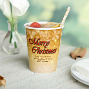 Add Name Edit Text Matching Christmas 20xx Paper Cups