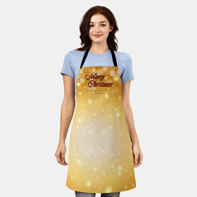 Add Name Edit Text Matching Christmas Apron (Worn)