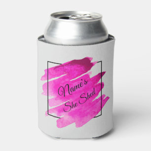 Add Name Edit Text She Shed Mauve Brush Stroke Can Cooler