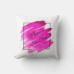 Add Name Edit Text She Shed Mauve Brush Stroke Cushion