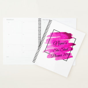 Add Name Edit Text She Shed Mauve Brush Stroke Planner