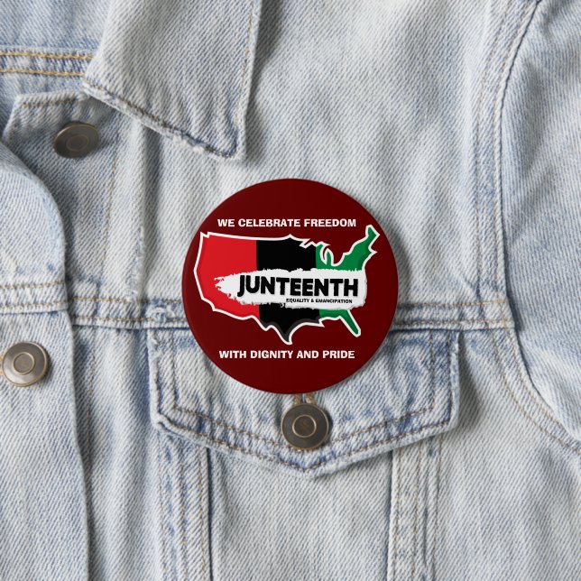 Add Name Edit Text USA Map Juneteenth  7.5 Cm Round Badge (In Situ)