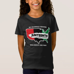Add Name Edit Text USA Map Juneteenth T-Shirt