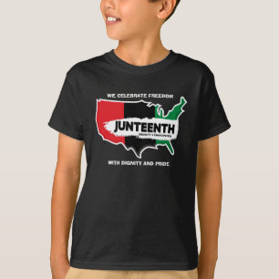 Add Name Edit Text USA Map Juneteenth T-Shirt