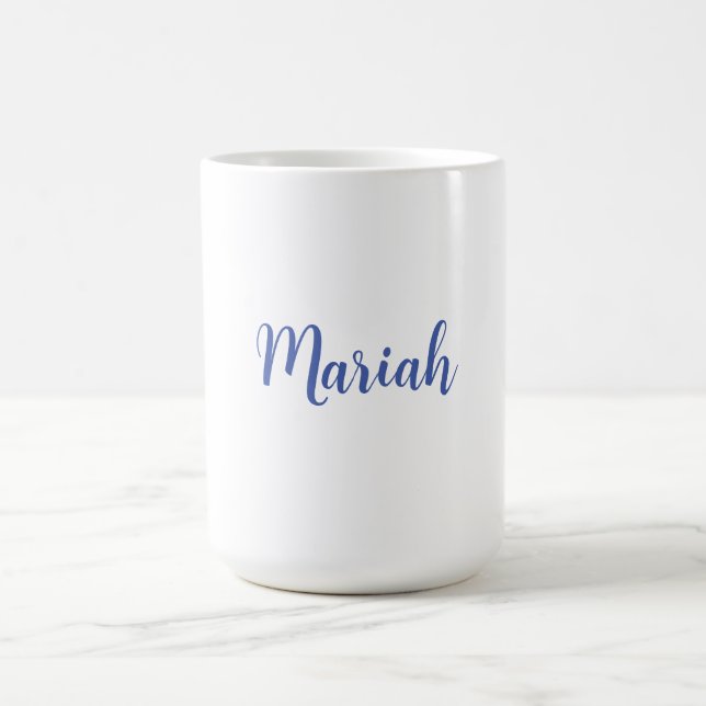 Add Name Elegant Creative Classical Blue White Coffee Mug (Center)