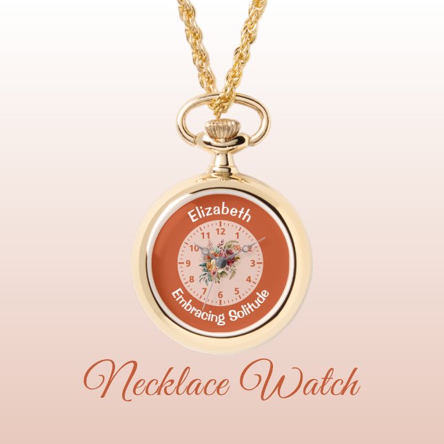 Add name floral introvert solitude orange watch (Creator Uploaded)