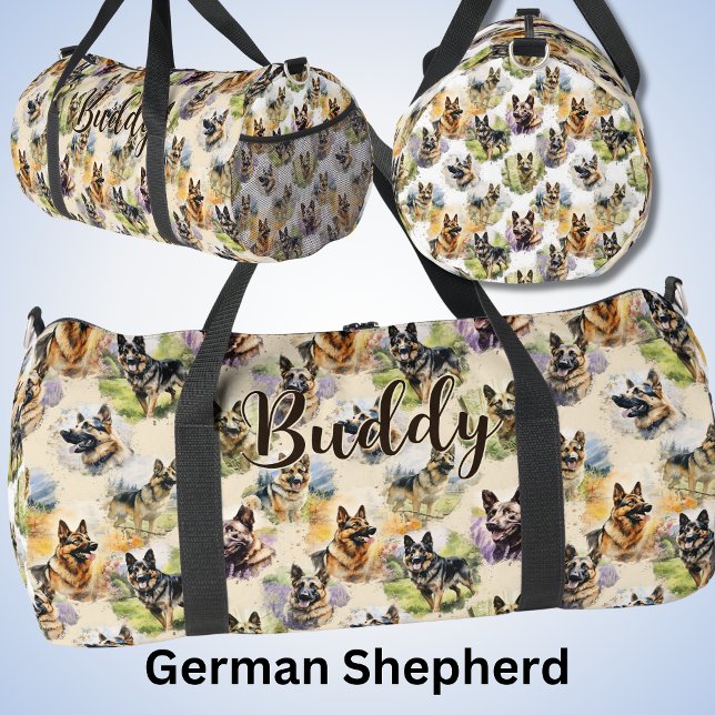 Add Name, German Shepherd  Duffle Bag (Creator Uploaded)