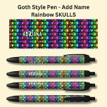 Add Name, Goth Gothic Rainbows Skulls on Black Black Ink Pen<br><div class="desc">Add the Name,    Change to your own details. See my store for lots more great Pens</div>