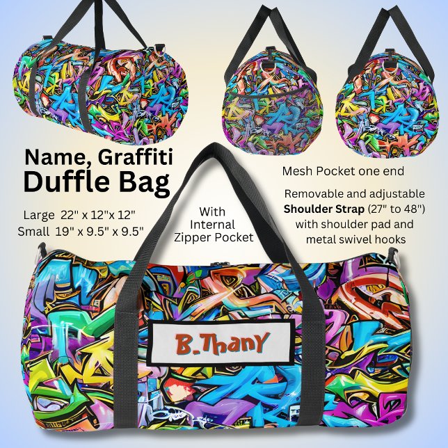 Add Name Graffiti Abstract Duffle Bag (Creator Uploaded)