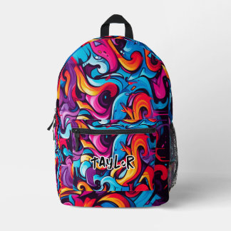 Add Name Graffiti Design Boy or Girl School Printed Backpack
