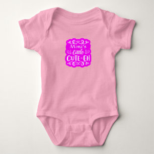 Add Name Grandma's Little Cute-eh Pink Girl  Baby  Bodysuit