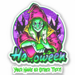 Add Name, Green Purple Witch Apple Ball