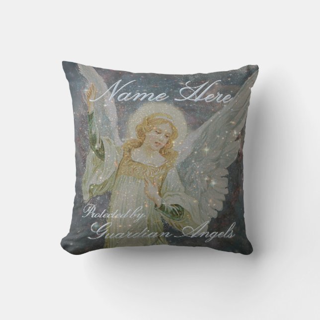 Add Name Guardian Angel Cushion (Front)
