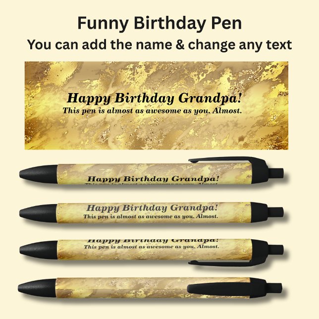 Add Name, Happy Birthday & Awesome Message Black Ink Pen (Creator Uploaded)
