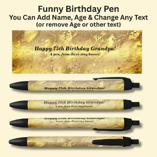 Add Name, Happy Birthday & from Grandkids Black Ink Pen