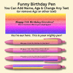 Add Name, Happy Birthday & from Grandkids Pen<br><div class="desc">Add the Name,   Age,  or other message you want on this pink pen - Change to your own details. See my store for lots more great Pens</div>