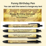 Add Name Happy Birthday & Warning Message Black Ink Pen<br><div class="desc">Add the Name or Initials you want on this gold coloured abstract  pen - Change to your own details. See my store for lots more great Pens</div>