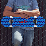 Add Name Initials, Blue Woven Hash Pattern Skatebo Skateboard<br><div class="desc">Add any name or initials you want on this great design - See my store for lots more personalised skateboard designs and Skateboard T-Shirts,  Hoodies,  Backpacks,  Blankets and more.</div>