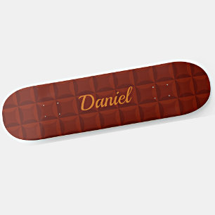 Add Name Initials Brown Cushion Squares Skateboard