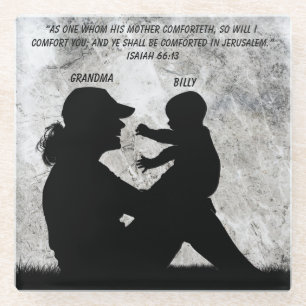 ADD NAME Isaiah 66:13 Glass Coaster