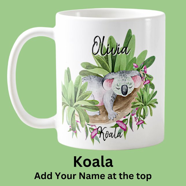 Add Name Koala Australian Animal Marsupial Coffee Mug (Creator Uploaded)