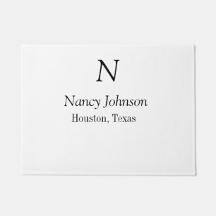 Add name letter name address City place add text Doormat