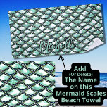 Add Name, Mermaid Aqua Scales Pearl Silver Diamond Beach Towel<br><div class="desc">Mermaid Scales Pearled Diamond- - see more great designs in my store.</div>