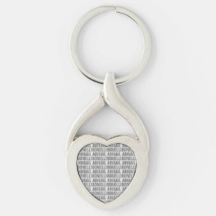 Add name minimalist bold modern grey chic key ring
