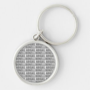 Add name minimalist bold modern grey chic key ring