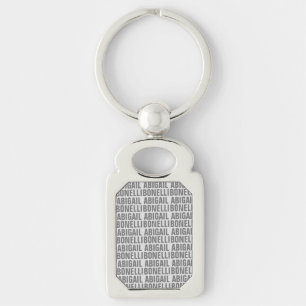 Add name minimalist bold modern grey chic key ring