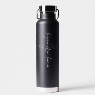 Add Name Modern Script Christian Cross Forgiven  Water Bottle