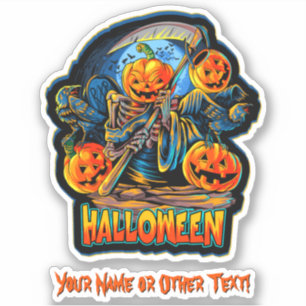 Add Name, Monster Pumpkin Skeleton Scythe Killer
