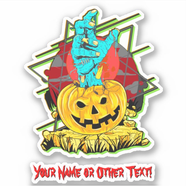 Add Name, Monster Pumpkin Zombie Hand Reaching     (Front)